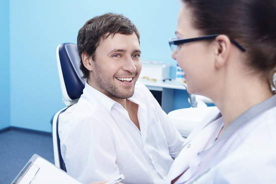 The man on reception at the dentist